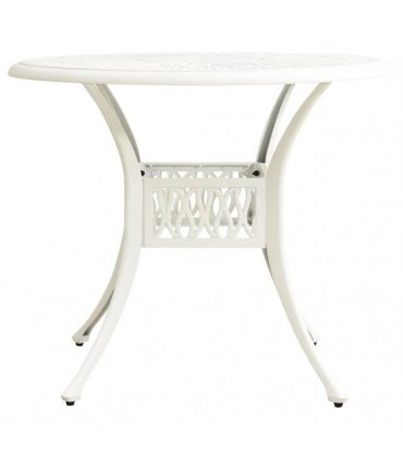 vidaXL Garden Table White 90x90x74 cm Cast Aluminium