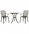 vidaXL 3 Piece Bistro Set Cast Aluminium Bronze