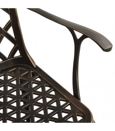 vidaXL 3 Piece Bistro Set Cast Aluminium Bronze