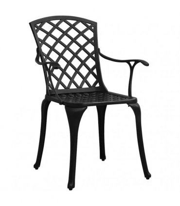 vidaXL 3 Piece Bistro Set Cast Aluminium Black