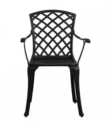 vidaXL 3 Piece Bistro Set Cast Aluminium Black