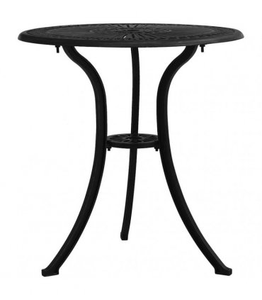 vidaXL 3 Piece Bistro Set Cast Aluminium Black