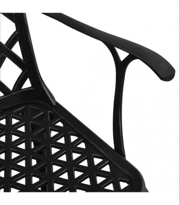 vidaXL 3 Piece Bistro Set Cast Aluminium Black
