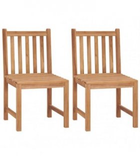 vidaXL Garden Chairs 2 pcs Solid Teak Wood