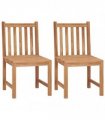 vidaXL Garden Chairs 2 pcs Solid Teak Wood