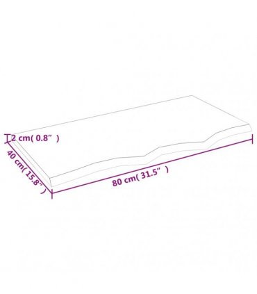 vidaXL Table Top Light Brown 80x40x2 cm Treated Solid Wood Oak