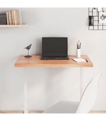 vidaXL Table Top Light Brown 80x40x(2-4) cm Treated Solid Wood Oak