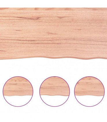 vidaXL Table Top Light Brown 80x50x(2-4) cm Treated Solid Wood Oak