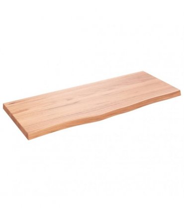 vidaXL Table Top Light Brown 100x40x(2-4) cm Treated Solid Wood Oak