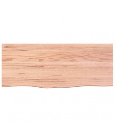 vidaXL Table Top Light Brown 100x40x(2-4) cm Treated Solid Wood Oak
