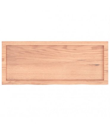 vidaXL Table Top Light Brown 100x40x(2-4) cm Treated Solid Wood Oak