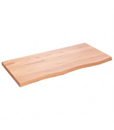vidaXL Table Top Light Brown 100x50x(2-4) cm Treated Solid Wood Oak