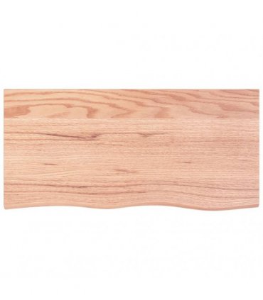 vidaXL Table Top Light Brown 100x50x(2-4) cm Treated Solid Wood Oak