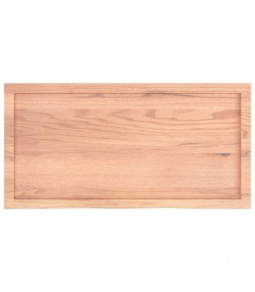 vidaXL Table Top Light Brown 100x50x(2-4) cm Treated Solid Wood Oak