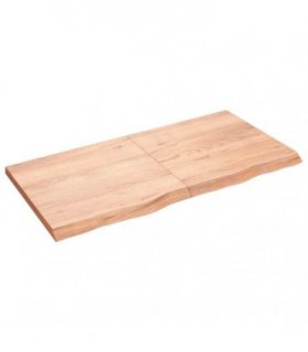 vidaXL Table Top Light Brown 120x60x(2-4) cm Treated Solid Wood Oak