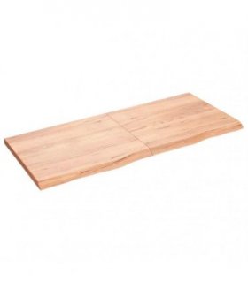 vidaXL Table Top Light Brown 140x60x(2-4) cm Treated Solid Wood Oak