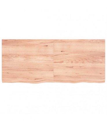 vidaXL Table Top Light Brown 140x60x(2-4) cm Treated Solid Wood Oak