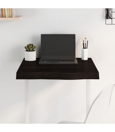 vidaXL Table Top Dark Brown 60x60x(2-6) cm Treated Solid Wood Oak