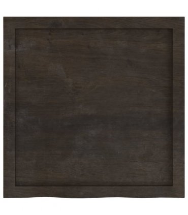 vidaXL Table Top Dark Brown 60x60x(2-6) cm Treated Solid Wood Oak