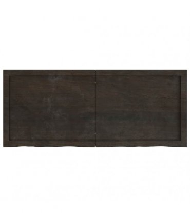 vidaXL Table Top Dark Brown 120x50x(2-4) cm Treated Solid Wood Oak