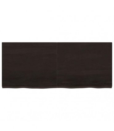 vidaXL Table Top Dark Brown 120x50x(2-4) cm Treated Solid Wood Oak