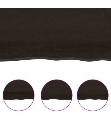 vidaXL Table Top Dark Brown 120x50x(2-4) cm Treated Solid Wood Oak