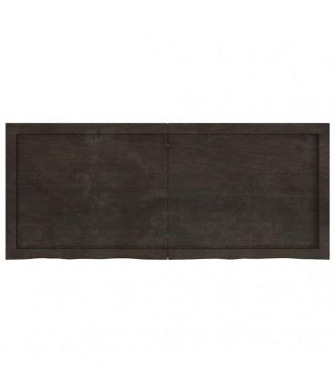 vidaXL Table Top Dark Brown 120x50x(2-6) cm Treated Solid Wood Oak