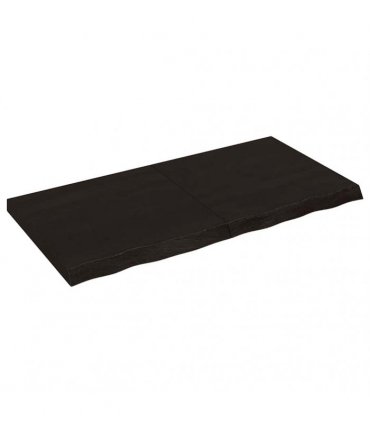vidaXL Table Top Dark Brown 120x60x(2-6) cm Treated Solid Wood Oak