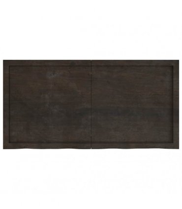 vidaXL Table Top Dark Brown 120x60x(2-6) cm Treated Solid Wood Oak
