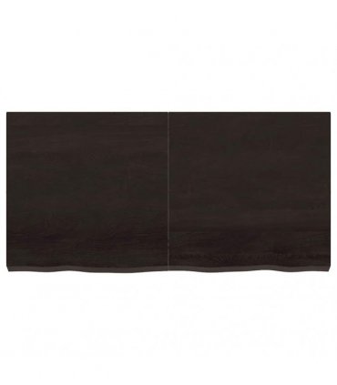 vidaXL Table Top Dark Brown 120x60x(2-6) cm Treated Solid Wood Oak