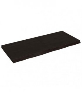 vidaXL Table Top Dark Brown 140x60x(2-6) cm Treated Solid Wood Oak