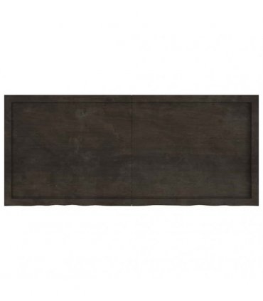 vidaXL Table Top Dark Brown 140x60x(2-6) cm Treated Solid Wood Oak