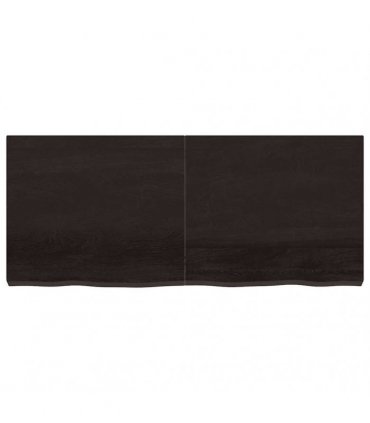 vidaXL Table Top Dark Brown 140x60x(2-6) cm Treated Solid Wood Oak