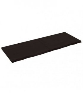 vidaXL Table Top Dark Brown 160x60x(2-4) cm Treated Solid Wood Oak