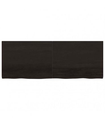 vidaXL Table Top Dark Brown 160x60x(2-4) cm Treated Solid Wood Oak
