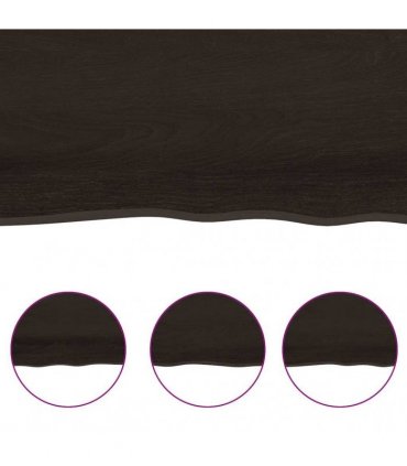 vidaXL Table Top Dark Brown 180x50x(2-6) cm Treated Solid Wood Oak