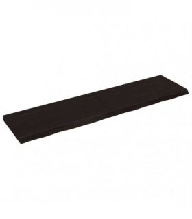 vidaXL Table Top Dark Brown 200x50x(2-6) cm Treated Solid Wood Oak