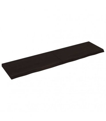 vidaXL Table Top Dark Brown 200x50x(2-6) cm Treated Solid Wood Oak