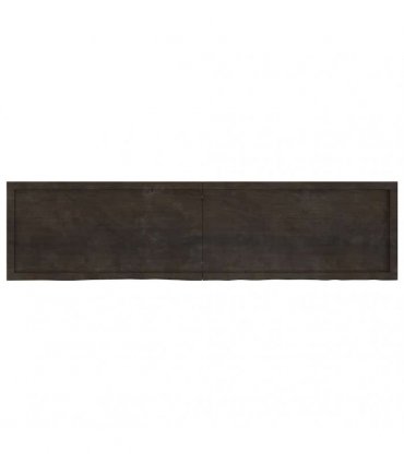 vidaXL Table Top Dark Brown 200x50x(2-6) cm Treated Solid Wood Oak