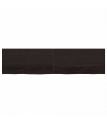 vidaXL Table Top Dark Brown 200x50x(2-6) cm Treated Solid Wood Oak