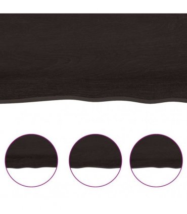 vidaXL Table Top Dark Brown 200x50x(2-6) cm Treated Solid Wood Oak
