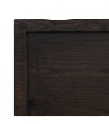 vidaXL Table Top Dark Brown 200x50x(2-6) cm Treated Solid Wood Oak