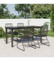vidaXL 5 Piece Garden Dining Set Black PVC Rattan