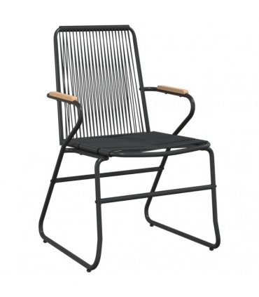vidaXL 5 Piece Garden Dining Set Black PVC Rattan