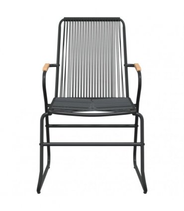 vidaXL 5 Piece Garden Dining Set Black PVC Rattan