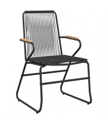 vidaXL 7 Piece Garden Dining Set Black PVC Rattan