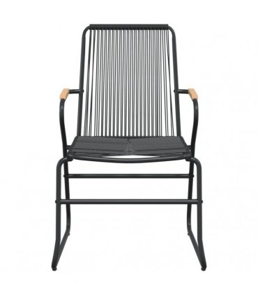 vidaXL 7 Piece Garden Dining Set Black PVC Rattan