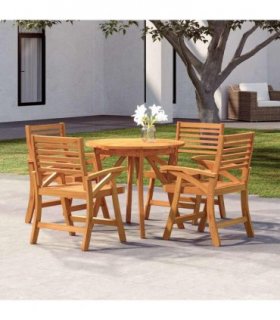 vidaXL 5 Piece Garden Dining Set Solid Wood Acacia