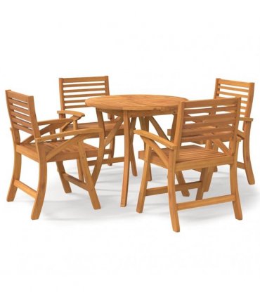 vidaXL 5 Piece Garden Dining Set Solid Wood Acacia