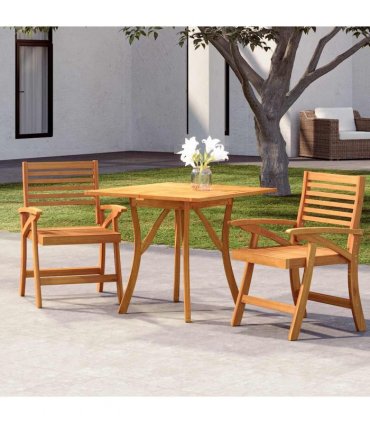 vidaXL 3 Piece Garden Dining Set Solid Wood Acacia
